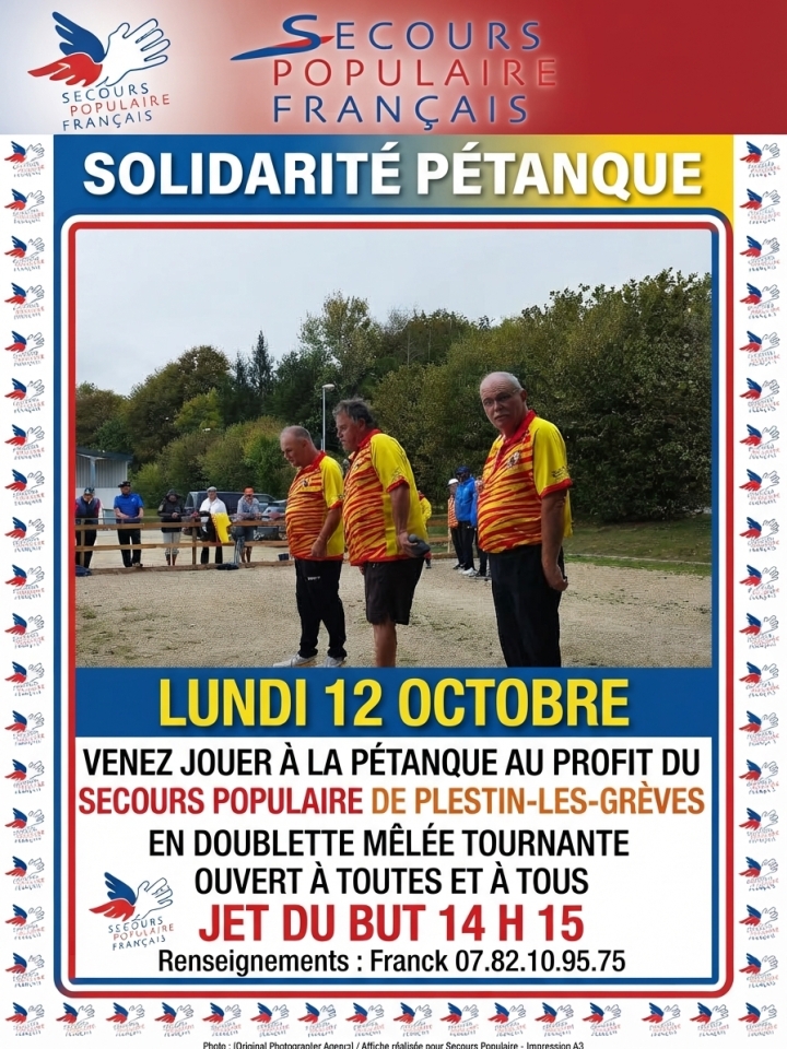 Pétanque au profit du Secours populaire